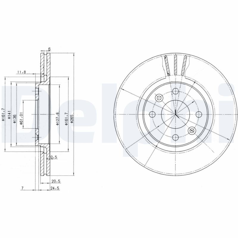 Remschijven Delphi Diesel BG2448