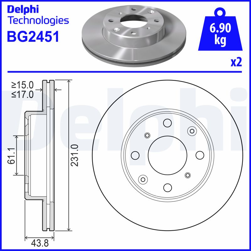 Remschijven Delphi Diesel BG2451