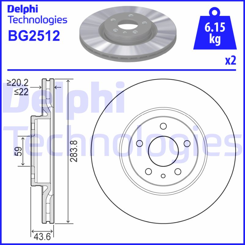 Remschijven Delphi Diesel BG2512