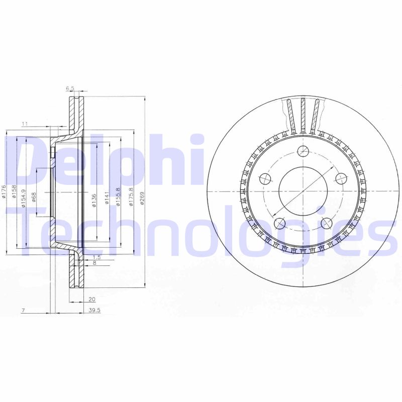 Remschijven Delphi Diesel BG2519