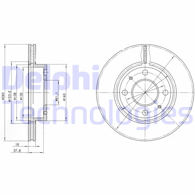 Remschijven Delphi Diesel BG2565