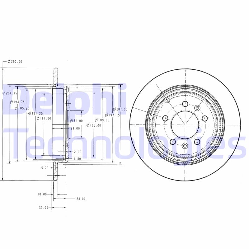 Remschijven Delphi Diesel BG2573