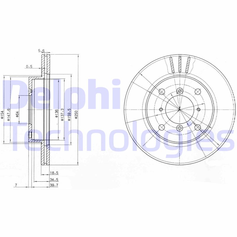 Remschijven Delphi Diesel BG2583
