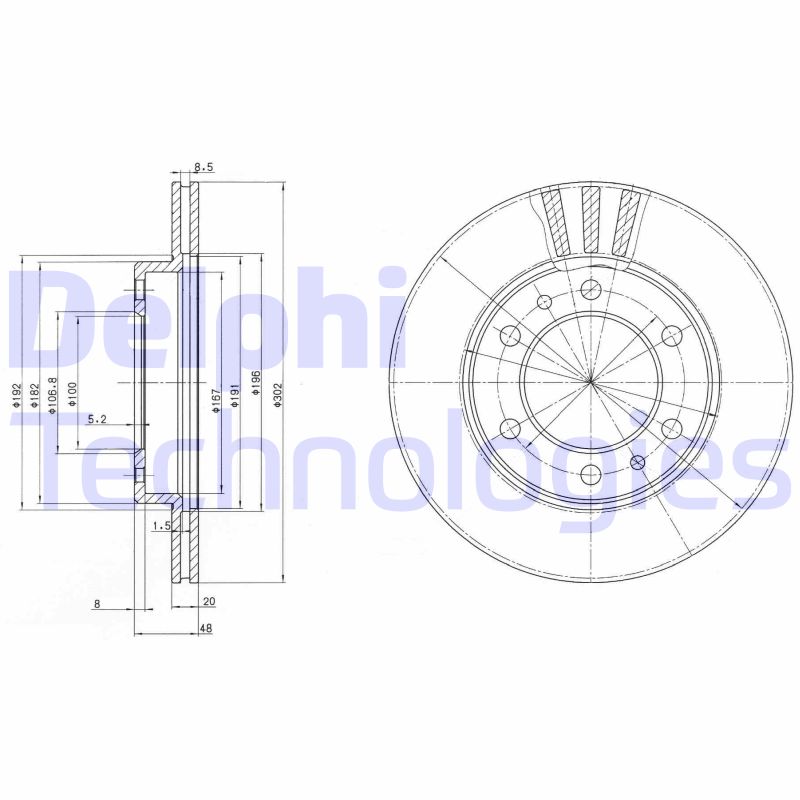 Remschijven Delphi Diesel BG2591