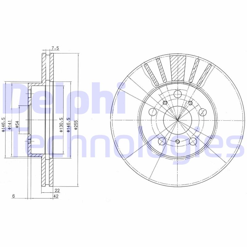 Remschijven Delphi Diesel BG2596