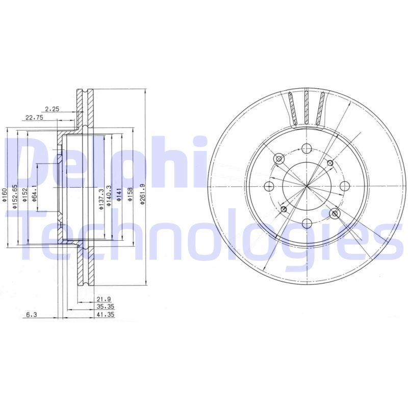 Remschijven Delphi Diesel BG2615