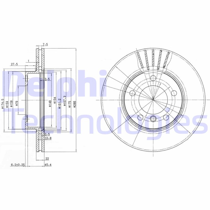 Remschijven Delphi Diesel BG2623