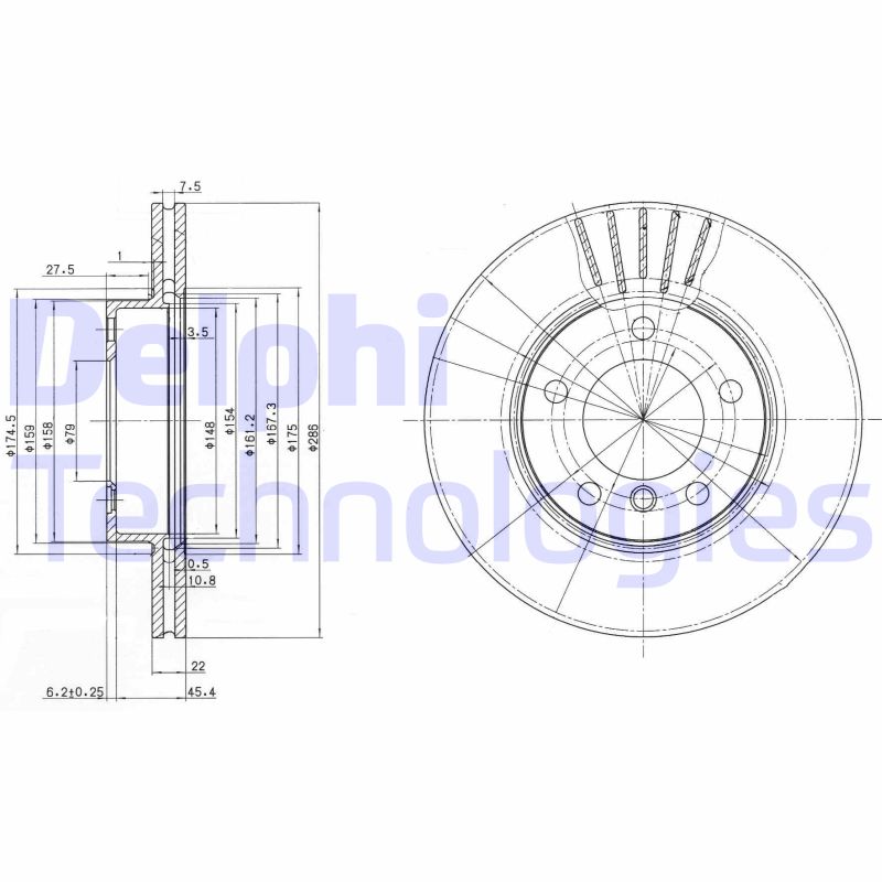 Remschijven Delphi Diesel BG2623C