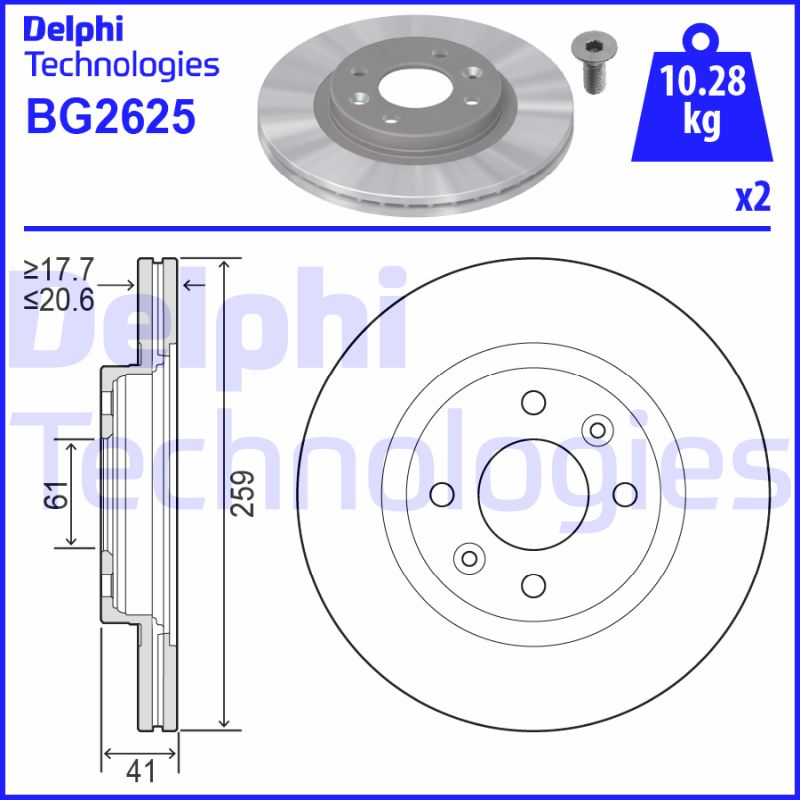 Remschijven Delphi Diesel BG2625