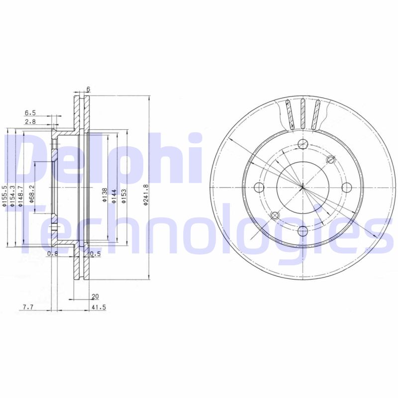 Remschijven Delphi Diesel BG2632