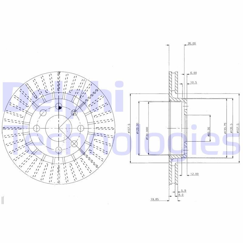 Remschijven Delphi Diesel BG2636