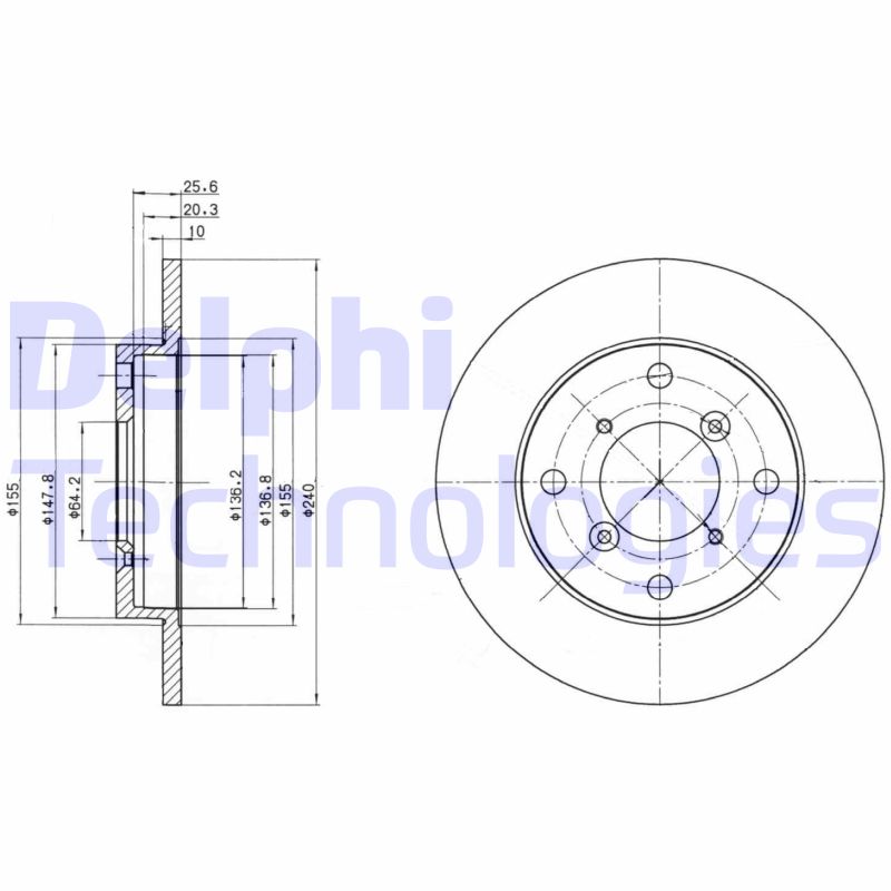 Remschijven Delphi Diesel BG2646
