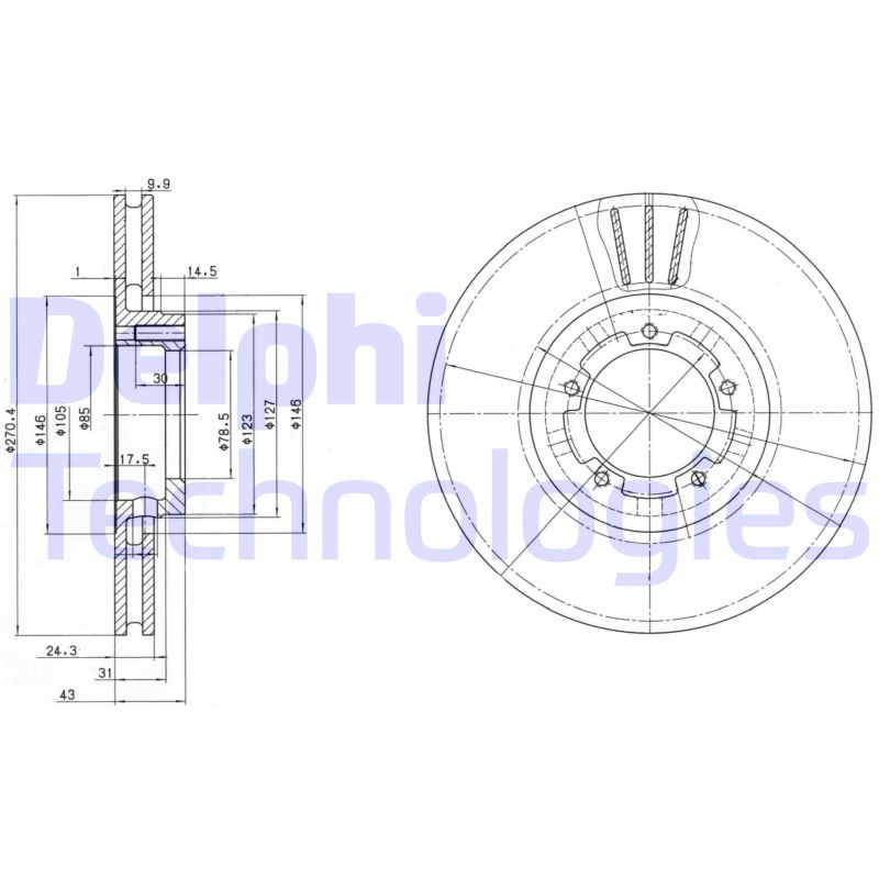 Remschijven Delphi Diesel BG2663