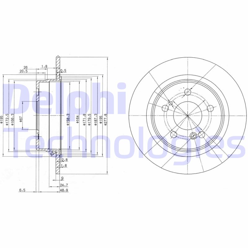 Remschijven Delphi Diesel BG2676