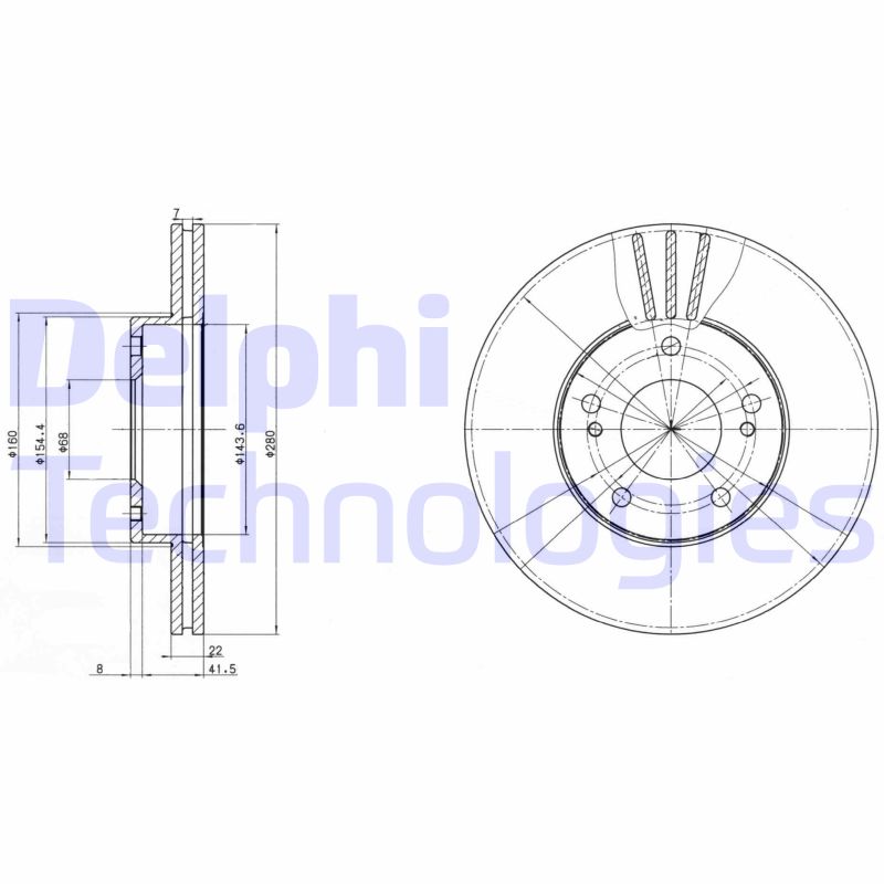 Remschijven Delphi Diesel BG2682