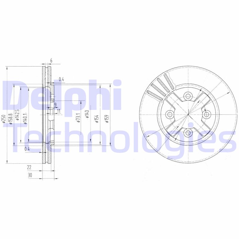 Remschijven Delphi Diesel BG2685