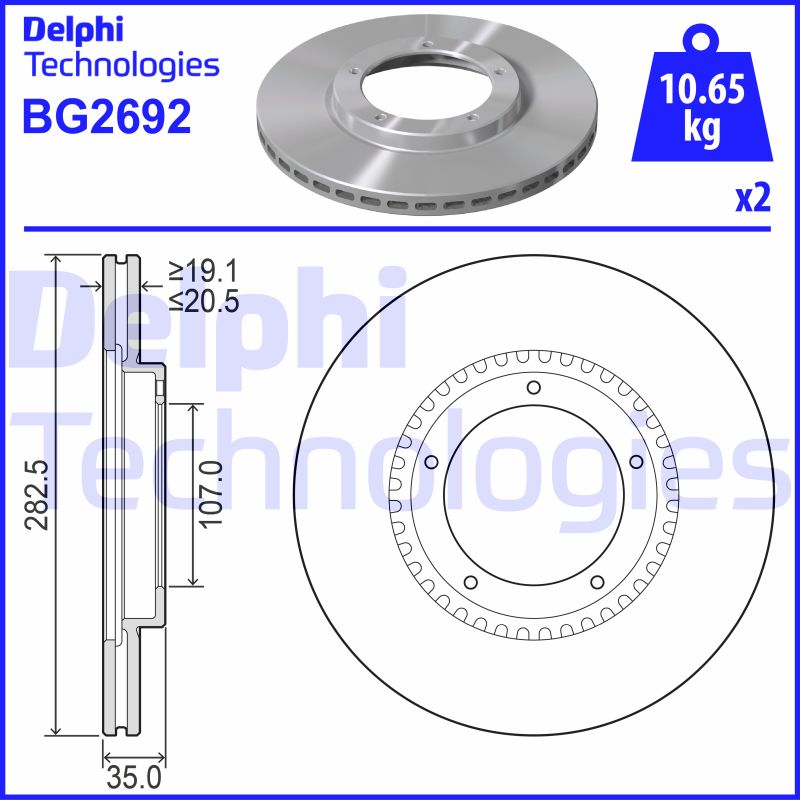 Remschijven Delphi Diesel BG2692