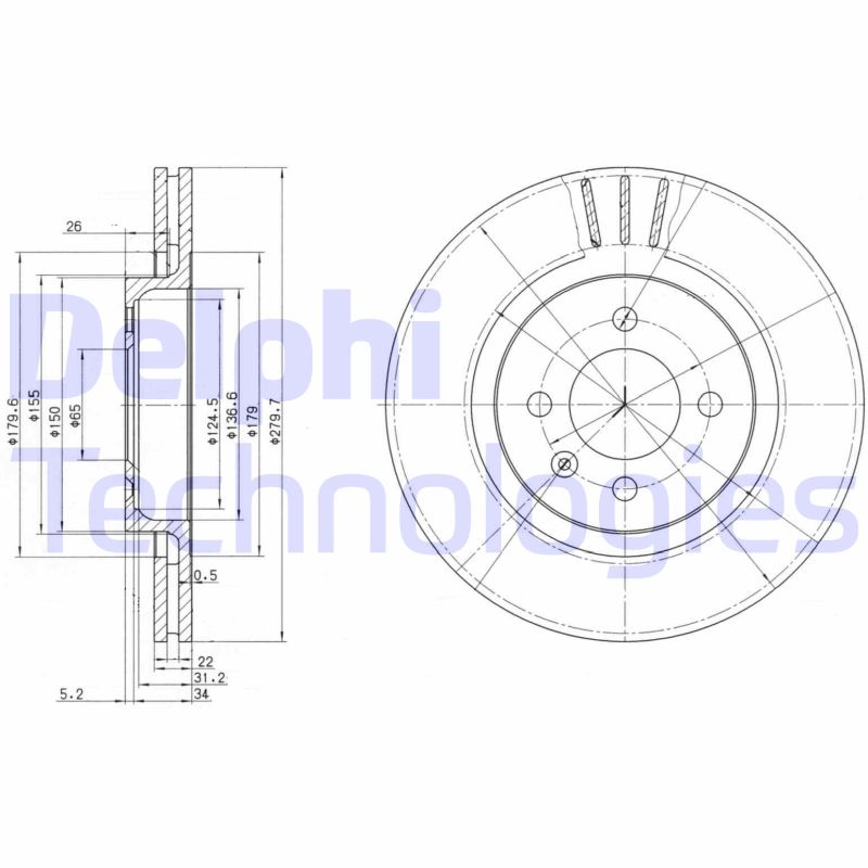 Remschijven Delphi Diesel BG2712