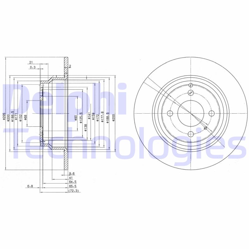 Remschijven Delphi Diesel BG2721