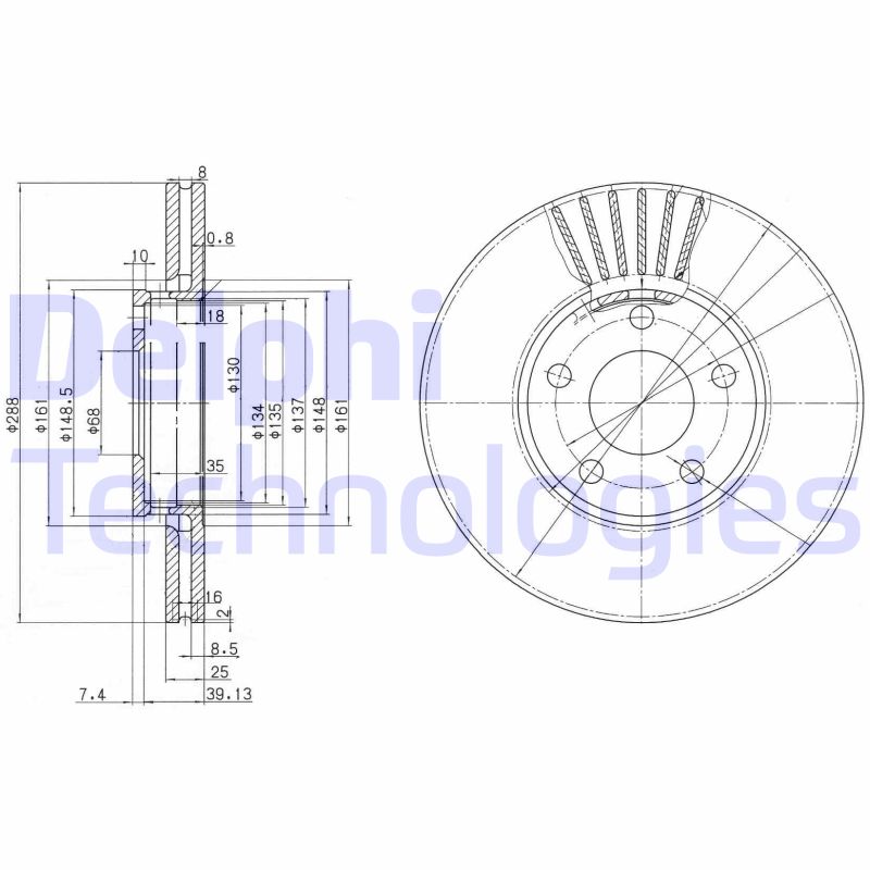 Remschijven Delphi Diesel BG2745