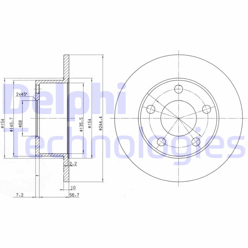 Remschijven Delphi Diesel BG2746