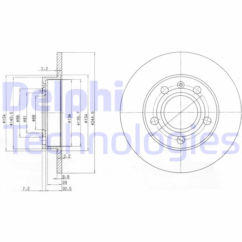 Remschijven Delphi Diesel BG2753C