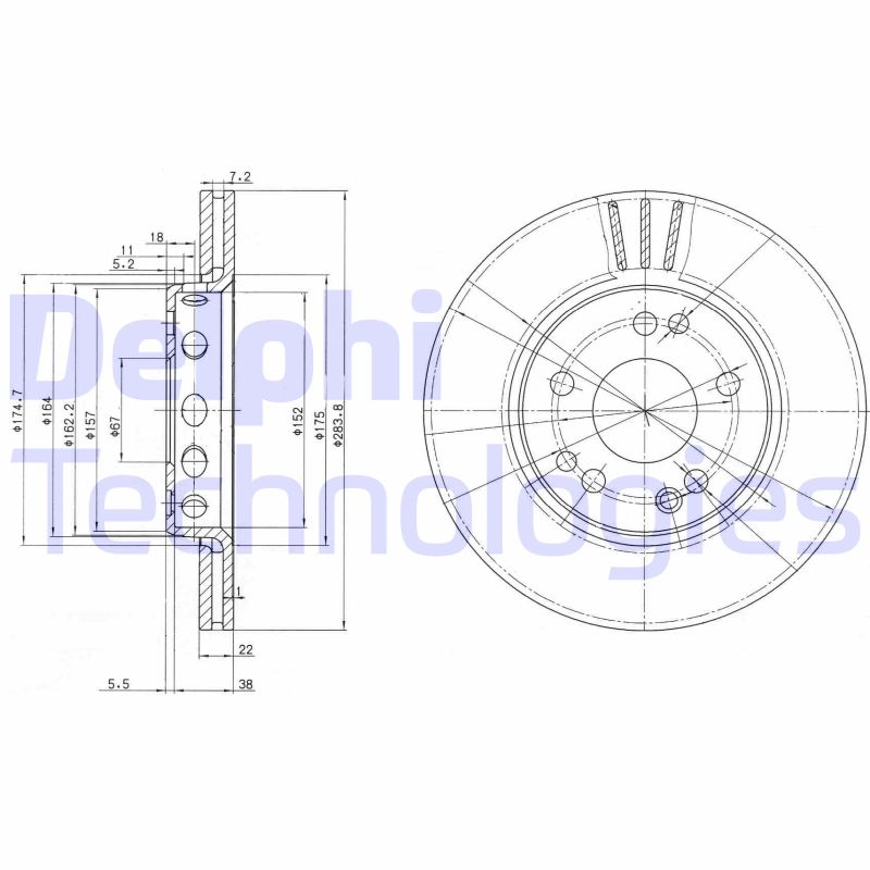 Remschijven Delphi Diesel BG2771