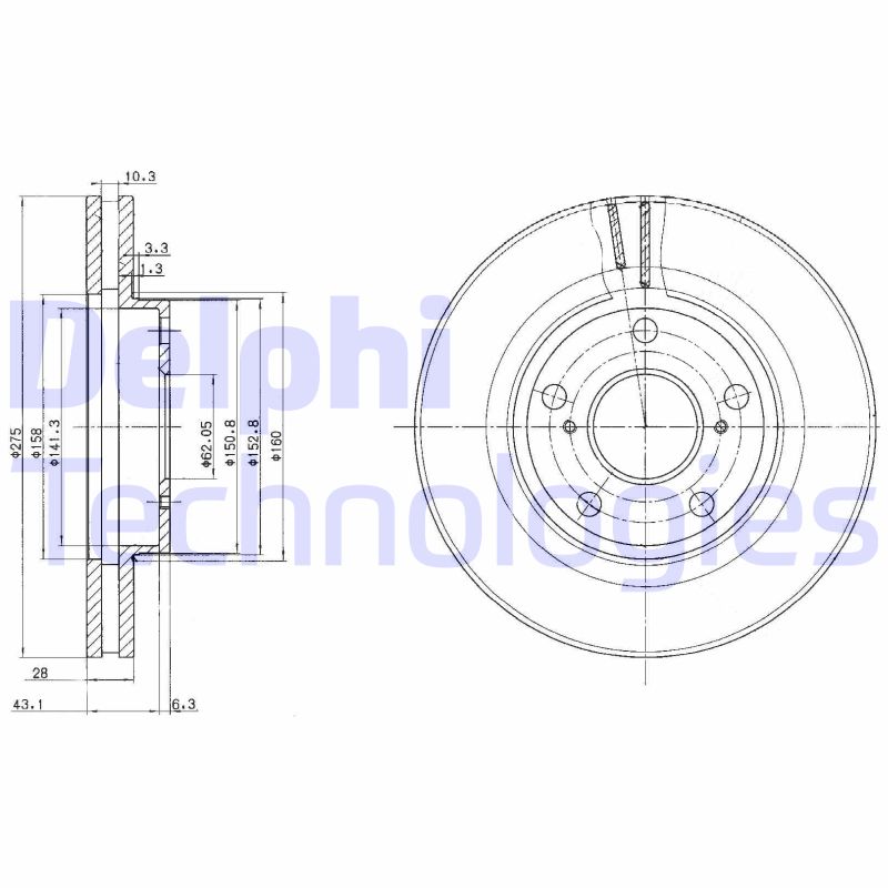 Remschijven Delphi Diesel BG2782