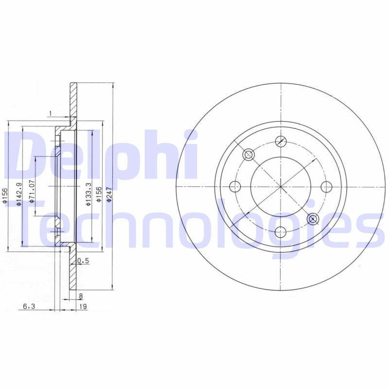 Remschijven Delphi Diesel BG2800