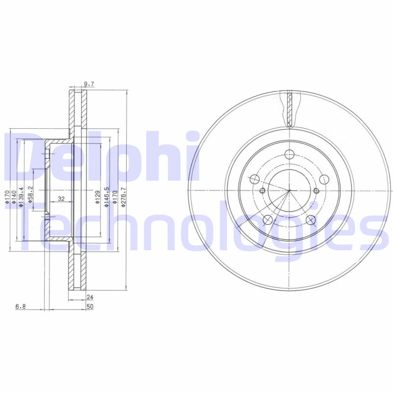Remschijven Delphi Diesel BG2827