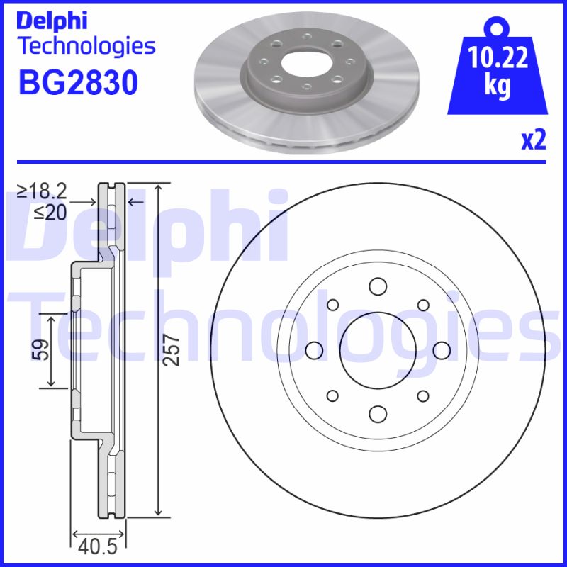 Remschijven Delphi Diesel BG2830