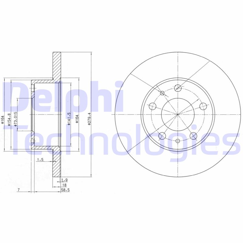 Remschijven Delphi Diesel BG2845