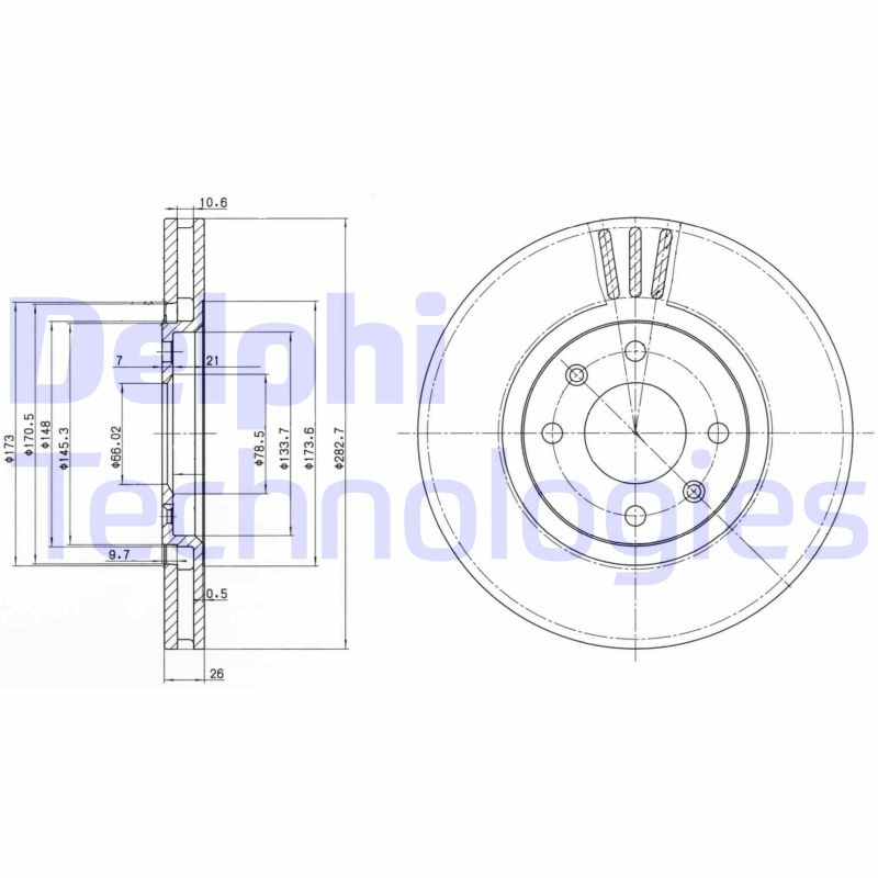 Remschijven Delphi Diesel BG2872