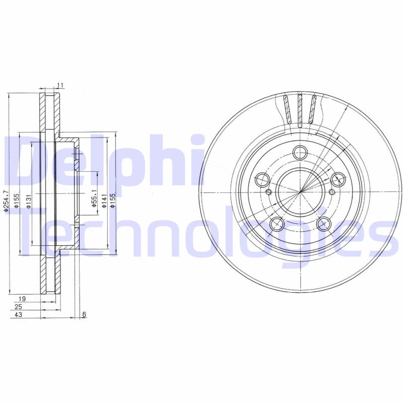 Remschijven Delphi Diesel BG2880