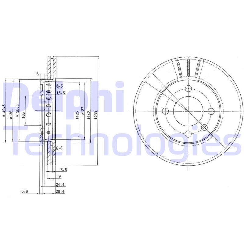 Remschijven Delphi Diesel BG2982C