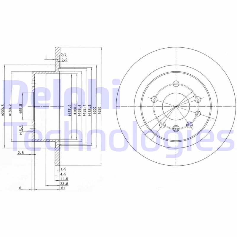Remschijven Delphi Diesel BG2986