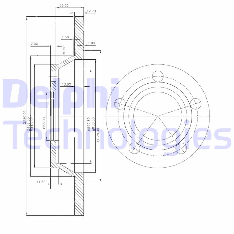 Remschijven Delphi Diesel BG2987