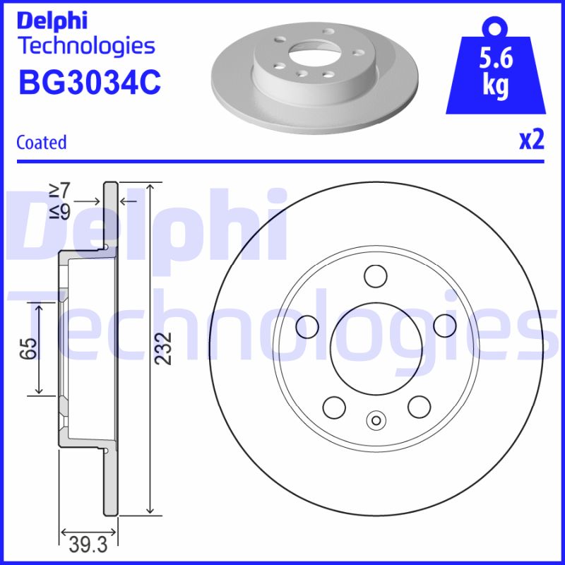 Remschijven Delphi Diesel BG3034C