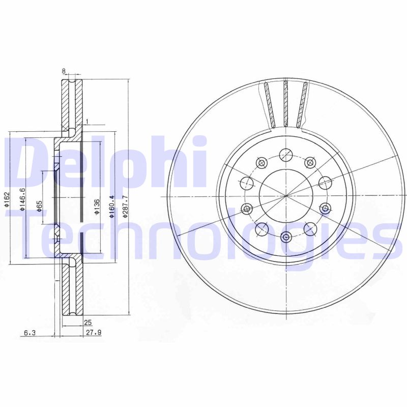 Remschijven Delphi Diesel BG3035