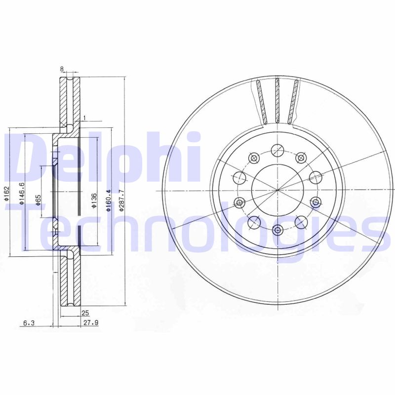 Remschijven Delphi Diesel BG3035C