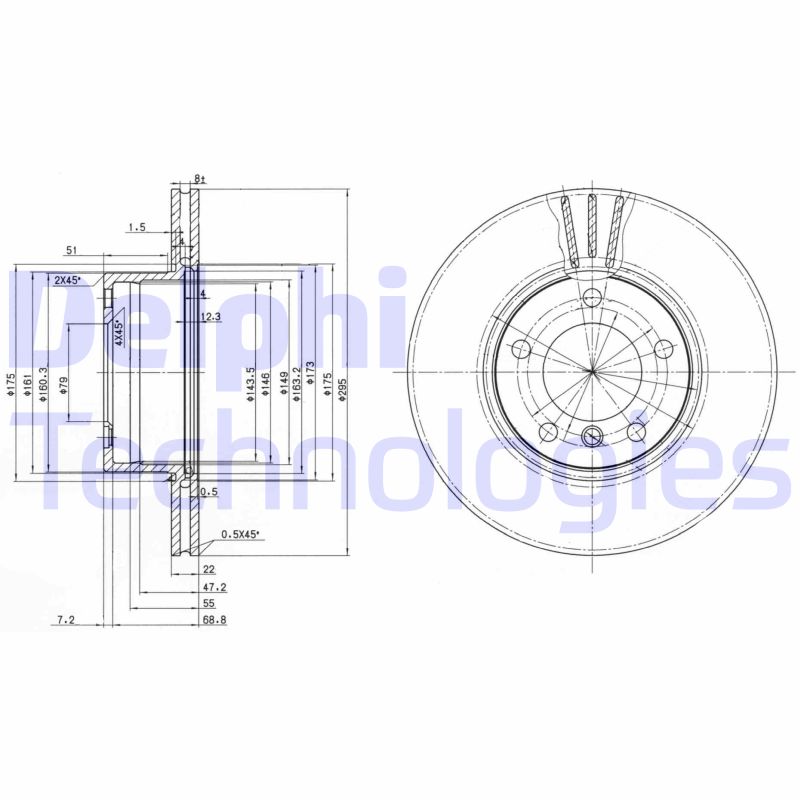 Remschijven Delphi Diesel BG3043