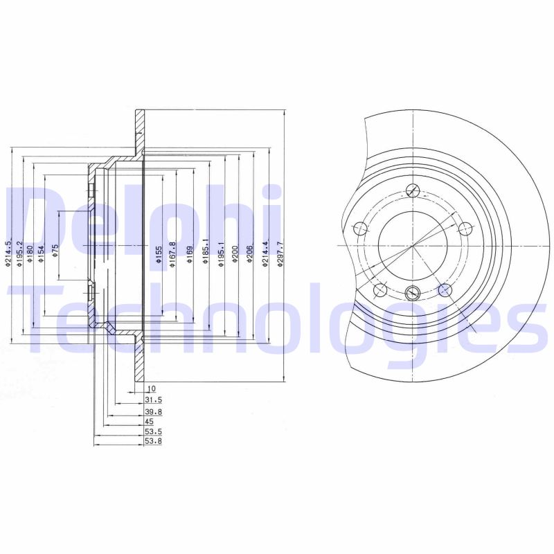 Remschijven Delphi Diesel BG3044