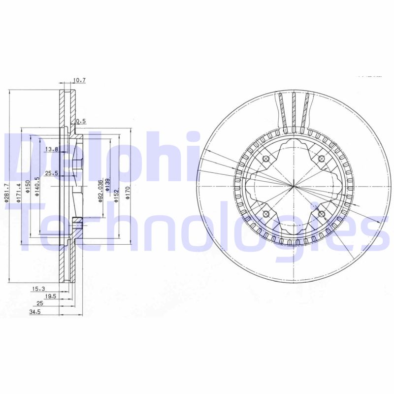 Remschijven Delphi Diesel BG3063
