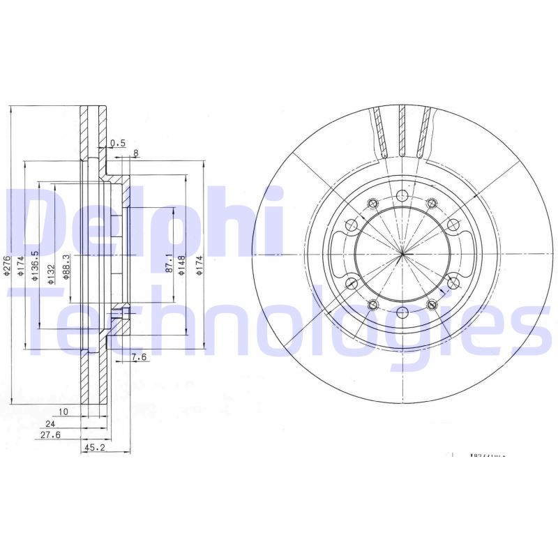 Remschijven Delphi Diesel BG3099