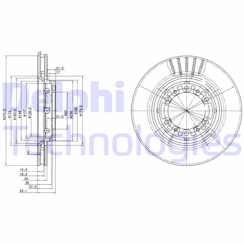 Remschijven Delphi Diesel BG3115