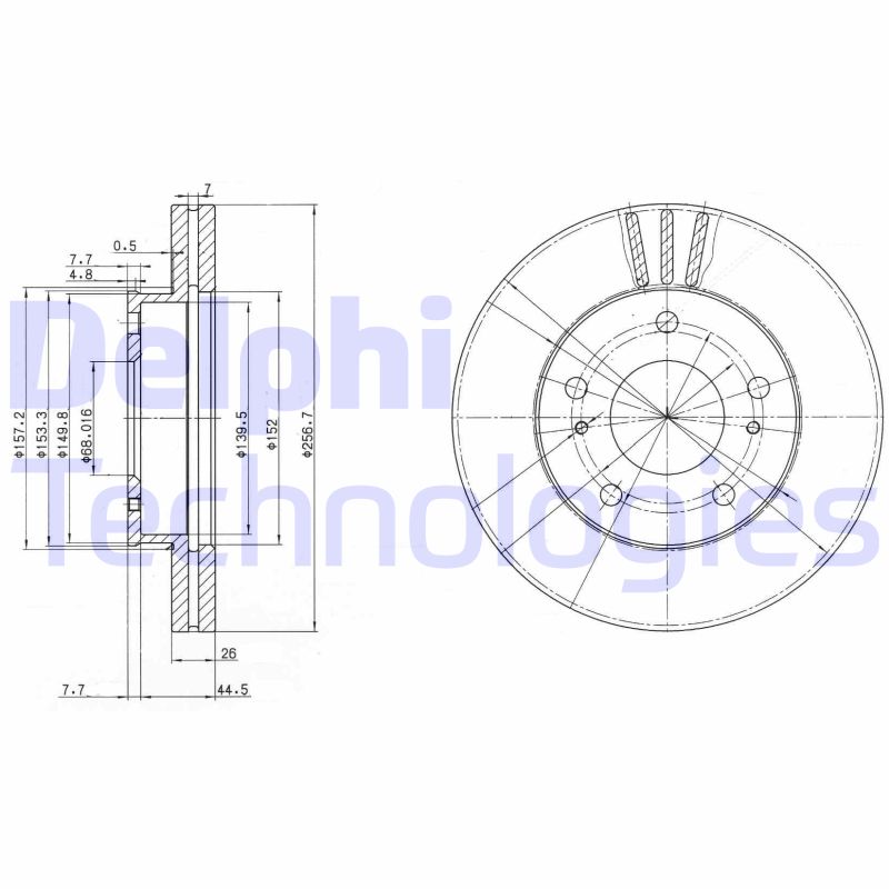 Remschijven Delphi Diesel BG3127