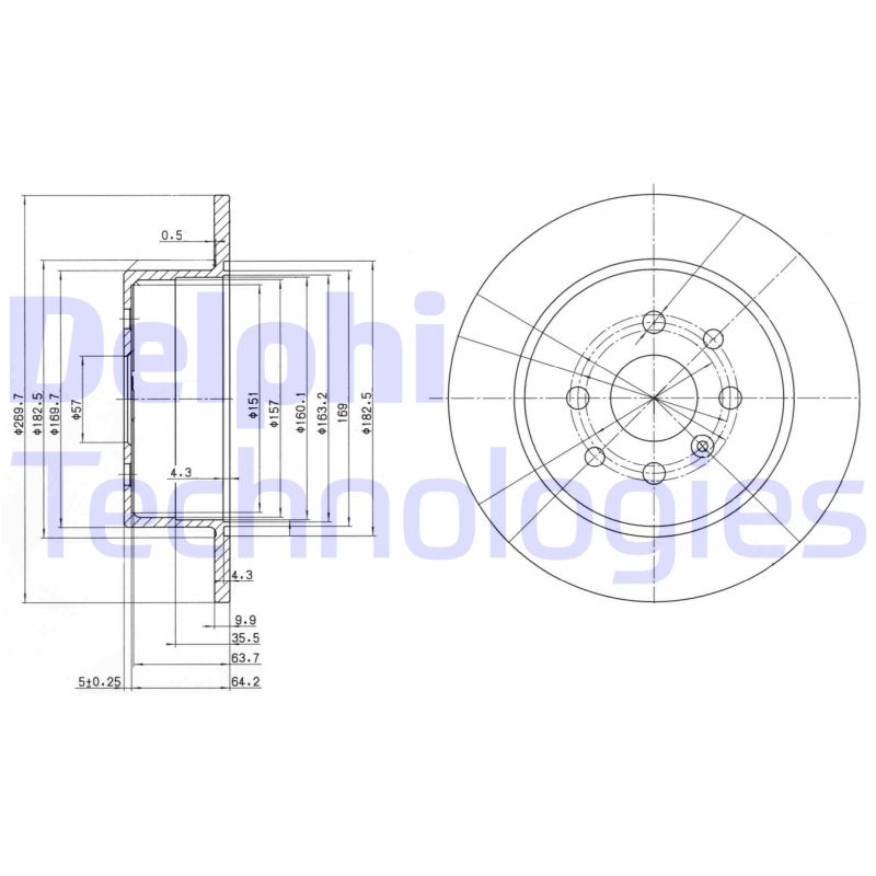 Remschijven Delphi Diesel BG3141