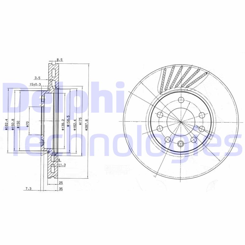 Remschijven Delphi Diesel BG3142