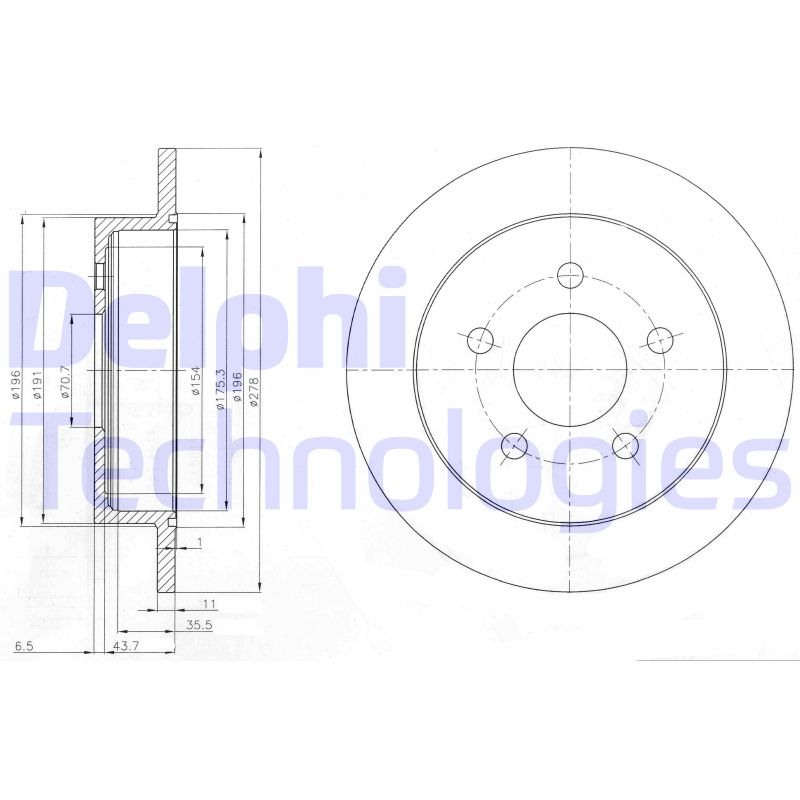 Remschijven Delphi Diesel BG3143