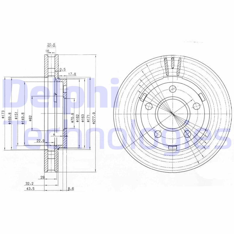 Remschijven Delphi Diesel BG3144